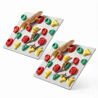 Climbing Wall for Reptiles, 2 Set Plastic Reptile Tank Accessories for Bearded Dragons Leopard Geckos, Bearded Dragon Toys & Wall Climbing Gecko Habitat Decor