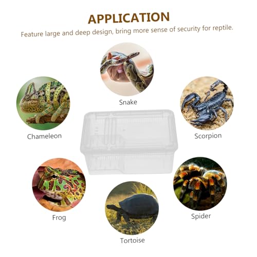 OUNONA Transparent Plastic Reptile Breeding Box Versatile Terrarium for Lizard Snake and Frog Easy to Habitat for Home School and Pet Store Use