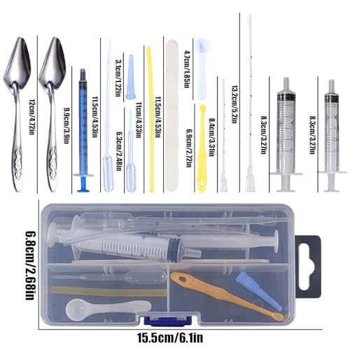 14 pcs Baby Bird Feeding Syringe Set, Small Bird Feeding Hand Feeding Tubes Kit, Parrot Feeder Food Feeding & Watering Supplies for Baby Birds Small Pet - color: mix