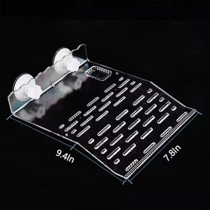 2Pcs Turtle Basking Platform for Aquarium, Turtle Floating Platform for Tank, Docks for Basking with Two Sucker Cap, 8" Width Resting, Area Acrylic Material for Reptile