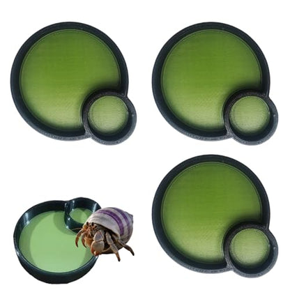 3Pcs Crustacean Care Bowl Dual Purpose Hermit Crab Feeders Water Dishes for Hermit Crab Snail Millipede and Small Reptile Pets