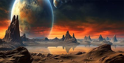 24X16IN Cosmic Aquarium Background, Cool Parallel Space Themed Fish Tank Background, Tropical Desert Terrarium Background with 8 EVA Double-Sided Tape - color: Outer Space, size: 24X16in/60X40cm