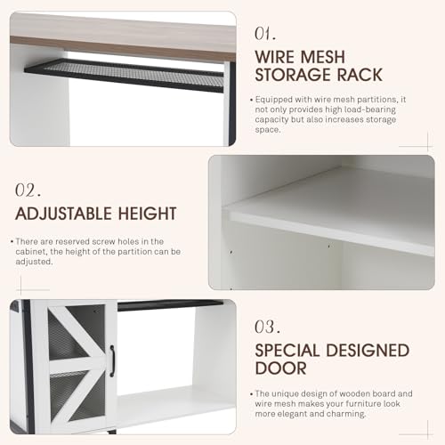 OC Orange-Casual 55-75 Gallon Aquarium Stand with LED Lighting & Power Outlets - Heavy Duty Metal Fish Tank Cabinet with Adjustable Shelves, 1000LB Capacity (White) - color: White
