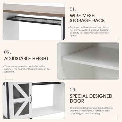 OC Orange-Casual 55-75 Gallon Aquarium Stand with LED Lighting & Power Outlets - Heavy Duty Metal Fish Tank Cabinet with Adjustable Shelves, 1000LB Capacity (White) - color: White