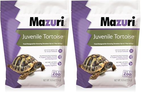 Mazuri | Juvenile Tortoise Food for Baby Tortoises | 8 Ounce (8 oz) Bag (Pack of 2)