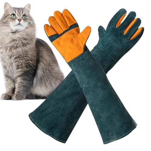 Dog Bite Protection Gloves - Heavy Duty Protective Mitts, Puncture Resistant Dog Training Gear | Scratch Proof Cat Grooming Gloves, Grooming Mitts Sleeve for Pet Care Workers Rescue Wildlife Handlers - color: C