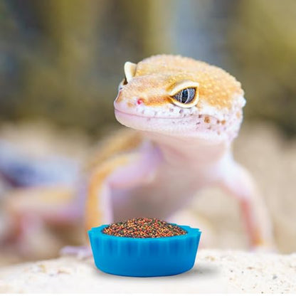 30 Pcs Crested Gecko Food and Water Feeding Cups, Colorful Water Bowl, Reptile Food Dish for Tortoise, Small Pet and Crab (Multicolor)