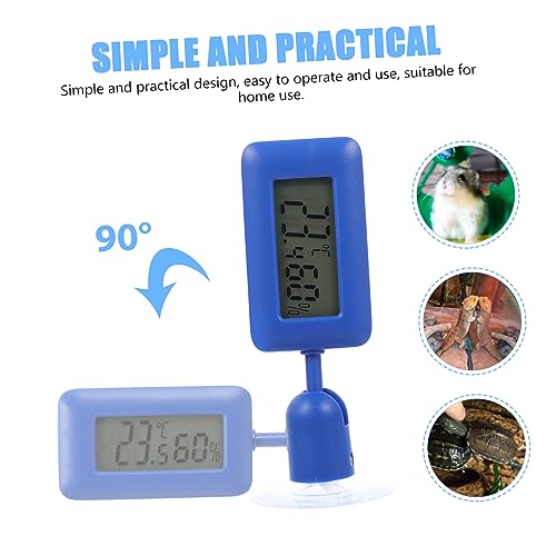 Abaodam Mini Reptile Thermometer Suction ° Rotatable Night Glow Humidity Meter for Terrarium Accurate Temperature Measuring Device for Leopard Gecko Tank Accessories