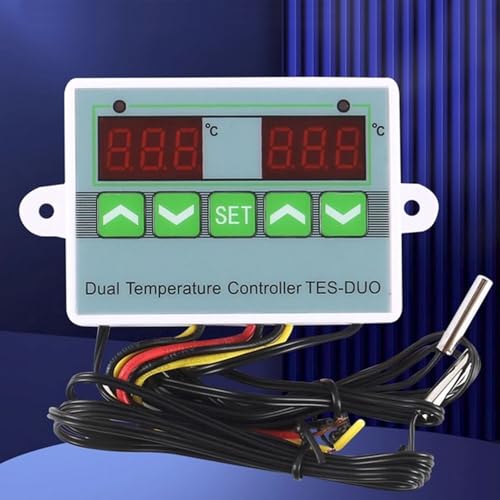 Dual Temperature Controller Digital Thermostat Precision Machined for Reptile Keeping and Refrigerators ABS Material (DC12V) - size: DC12V