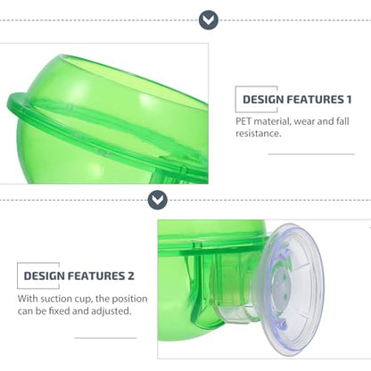 Cabilock Reptile Food and Water Bowls with Suction Cup, Large Capacity Plastic Gecko Feeder Basins for Lizards and Amphibians Terrarium Feeding Set, 2 Pieces
