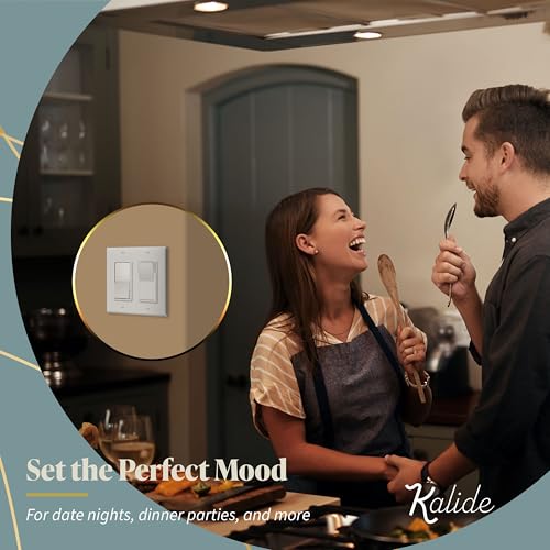TOPGREENER Kalide Dimmer Paddle Light Switch, LED Slide Dimmer Switch, Full Range Dimming, Single Pole/3-Way, Dimmable 300W LED/CFL Lights, Neutral Wire Not Required, Wall Plate Included, White,1 Pack - color: White, size: Single Pole & 3 Way