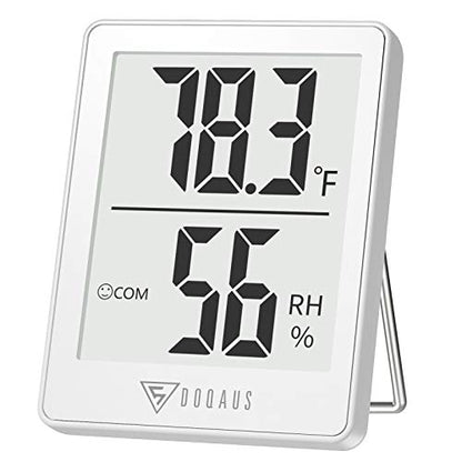 DOQAUS Digital Hygrometer Indoor Thermometer Humidity Gauge Room Thermometer with 5s Fast Refresh, Accurate Temperature Humidity Meter for Home, Office, Babyroom, Greenhouse (White) - color: White