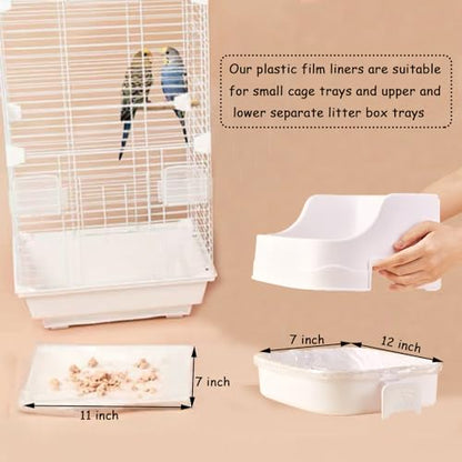 Disposable Plastic Rabbit Cage Liner Guinea Pig Litter Box Liner Small Animal Litter Pan Bags Leak Proof Toilet Film for Bunny Chinchilla Hedgehog Bird - size: Small