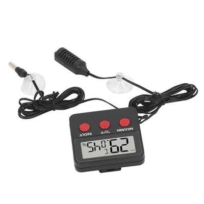 Mini Temperature and Humidity Meter Digital Hygrometer with 2 Probes Monitor for Incubator Reptile Tank Aquarium ABS Compact Design