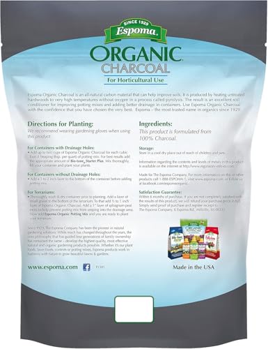 Espoma Organic Charcoal 4 QT with My Garden Pool pH Soil Test Strips 20 Ct and Superior Gardening Claw Gloves
