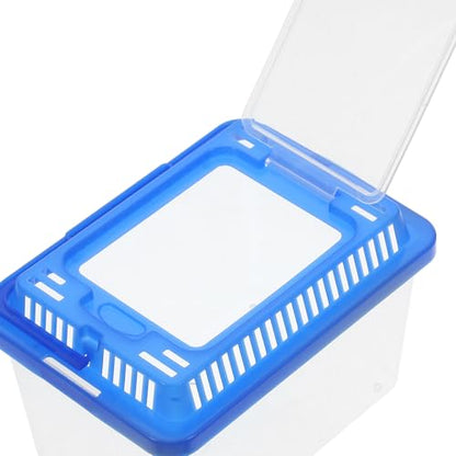 Yardwe 8pcs Turtle Habitat - Portable Clear Aquatic Pet Reptile Box with Lid Large Plastic Carrier Enclosure for Spider Tortoise Gecko Snake Transport Bin for Outdoor Use