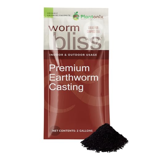 Worm Bliss (2 Gallons) - Organic Worm Castings for Plants & Gardening - OMRI-Listed Earthworm Castings for Plants, Vegetables, Flowers, & Potting Soil - Organic Garden Fertilizer Rich in Nutrients - color: Worm Bliss (2 Gallons)