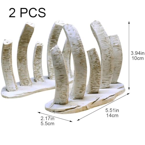 2pcs Dinosaur Bones Aquarium Decorations Fish Hideout Cave, Dinosaur Skull Bone Fish Tank Ornament for Terrarium Aquarium Decor