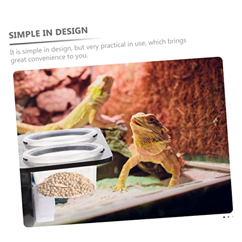 Abaodam 1set Reptile Tank Accessories Gecko Tank Lizard Accessories Reptile Water Dish Feeder Ledge