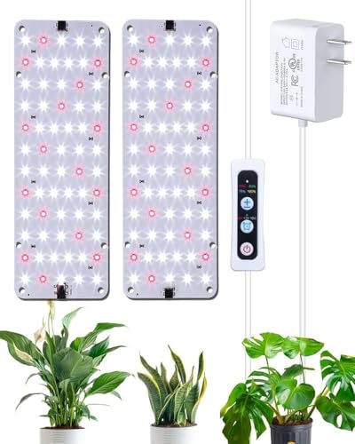 Panel Grow Light for Indoor Plants, 20W Ultra-Thin Full Spectrum LED Grow Light for Shelf & Cabinet, Dimmable with 6/12/16H Timer, Cold White, 1-Pack - color: Full Spectrum, size: 1-Pack