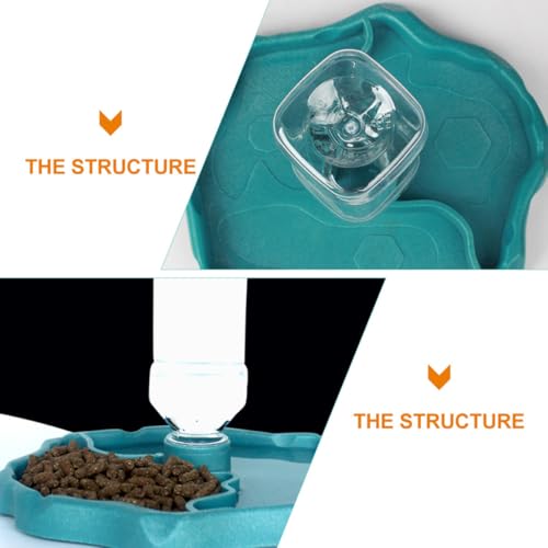 Artibetter Automatic Water Dispenser Reptile Water Bowl with Reservoir Lake Blue for Turtle Bearded Dragon Lizard Feeding in Terrariums