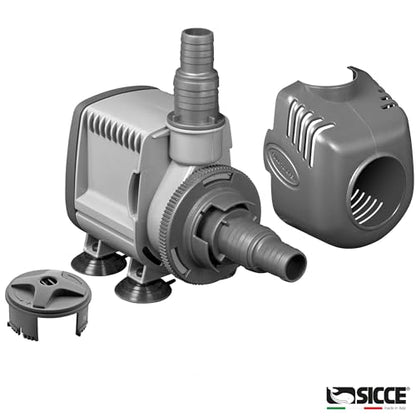 SICCE Syncra Silent 1.5 Multifunction 357 GPH Submersible Water Pump | Italian Made 23W Ultra Quiet Durable Aquarium Fish Tank, Fountain, Pond, Hydroponics, Terrarium Black | Freshwater & Saltwater - size: Syncra Silent 1.5
