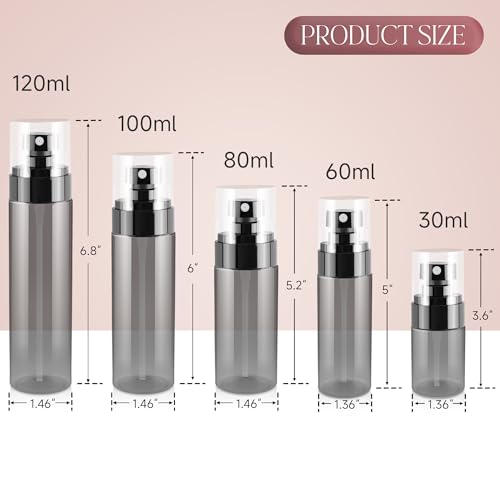 3Pack Small Spray Bottle, 4oz Black Plastic Fine Mist Mini Spray Bottles, Empty Refillable Travel Bottles for Hair, Cleaning, Salons, Planting, Skin Care - color: Black-3, size: 4OZ