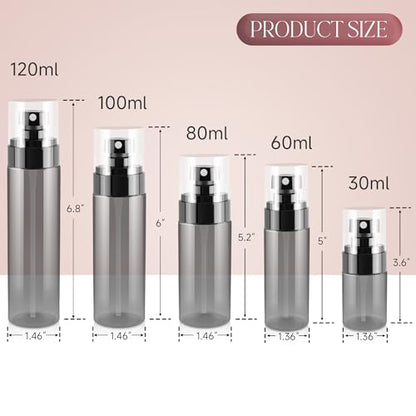 3Pack Small Spray Bottle, 4oz Black Plastic Fine Mist Mini Spray Bottles, Empty Refillable Travel Bottles for Hair, Cleaning, Salons, Planting, Skin Care - color: Black-3, size: 4OZ