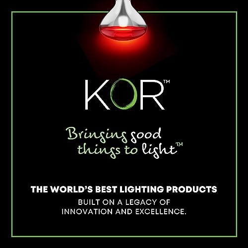 KOR 250 Watt R40 Incandescent Light Bulbs (2-Pack) - Bathroom Infrared Heat Lamp for Chickens Puppies Reptiles Livestock Poultry, Sauna Red Light Therapy Bulb - 2,000 Hour Rated, E26 Base, 120V - color: Red