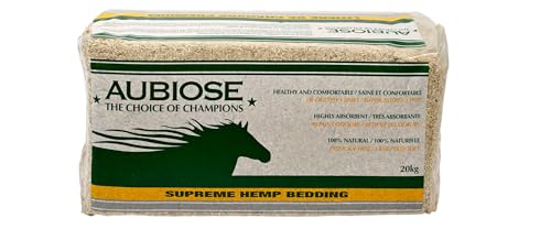 Aubiose French Hemp Bedding 44lb — Chicken Coop & Horse Stall Bedding | Ultra Low Dust, Odor Control, Deep Litter Ready | Premium Hemp Shavings for Chickens, Horses, Rabbits & Small Animals - size: Pack of 1