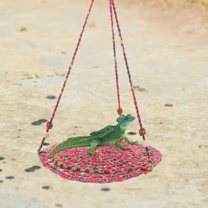 VILLCASE Bearded Dragon Basking Bed and Small Animal Lizard Hammock, Washable Cotton Pet Sleeping Platform for Reptile Cage, Chameleon Hamster Hanging Swing Habitat Accessory