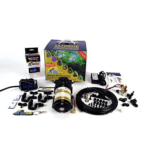 MistKing – Ultimate Misting System, 5th Gen | Used by Zoos, Institutions & Hobbyists | Expandable to 20 Nozzles | Extremely Fine Mist | 50 Micron Droplets | Upgraded Timer & Components | - size: Version 5, style: Ultimate