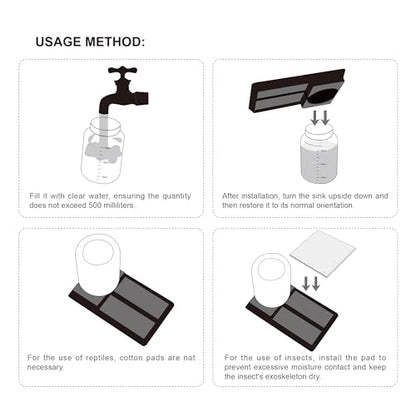 500ml Cricket Reptiles Water Feeder Reservoir Keeper, 2-in-1 Automatic Water Dispenser with Unique Sponge Pad Design for Geckos, Lizards, Bearded Dragons, Turtles
