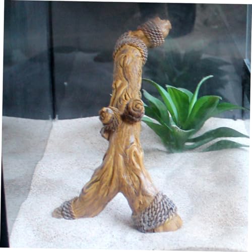 Mipcase Realistic Reptile Climbing Branch for Terrarium Decor Natural Driftwood Design for Snakes Lizards and Other Reptiles Enriches Habitat with Rain Forest Theme