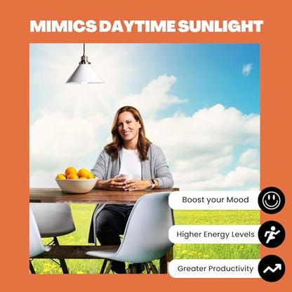 NorbSMILE PAR30 Full Spectrum Light Bulb | US Patented | CA Energy Compliant Long Neck LED Bulb & 11W 750 Lumens | 5000K Daylight White, CRI 96+ & Dimmable | Supports Energy, Mood & Circadian Rhythm - style: Smile 11W PAR30 (1 Pack)
