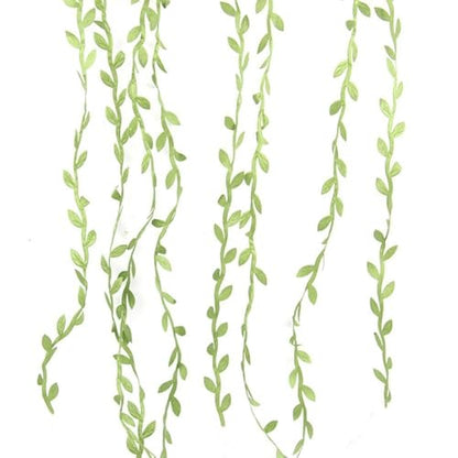 66 ft Leaf Ribbon, Artificial Eucalyptus Garland Rattan Leaf String, Decorative Jungle Wild Green Plant Leaves for Baby Shower Home Wedding Party Spring Decor Balloon Garland Wreaths DIY Craft - size: Small 66 ft