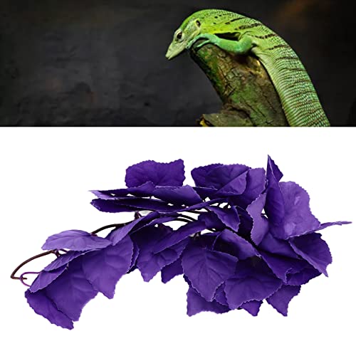 2pcs Reptile Plants, Lifelike Plastic Hanging Terrarium Plants with Suction Cups, Artificial Reptile Plants Reptile Terrarium Plants Tank Accessories for Hermit Crab Geckos