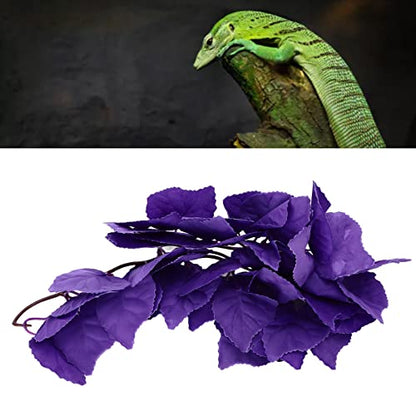 2pcs Reptile Plants, Lifelike Plastic Hanging Terrarium Plants with Suction Cups, Artificial Reptile Plants Reptile Terrarium Plants Tank Accessories for Hermit Crab Geckos