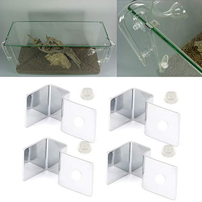 Pssopp Fish Glass Cover Clip, 4Pcs 12mm Stainless Steel Aquarium Glass Cover Support Bracket Holders Universal Lid Clips for Rimless Aquarium - color: 12mm