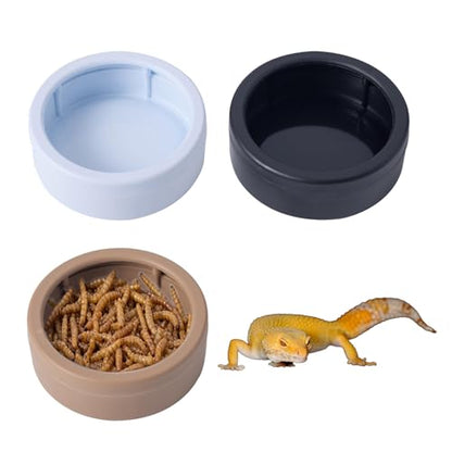 Reptile Bowl | Anti-Escape Worm Feeder Cups | Hermit Crab Water Dishes - for Gecko Bearded Dragon Lizards Hermit Crab Snail Pet Store Terrarium Tank