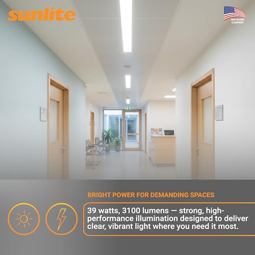 Sunlite 30425 F39T5/841/HO 34-Inch T5 Linear Fluorescent Lamp, 39 Watts, 3100 Lumens, 4100K Cool White, Miniature G5 Bi-Pin Base, ROHS Compliant, High Performance Straight Tube, 40 Pack - color: 4100k, style: 39 watts (34-Inch)