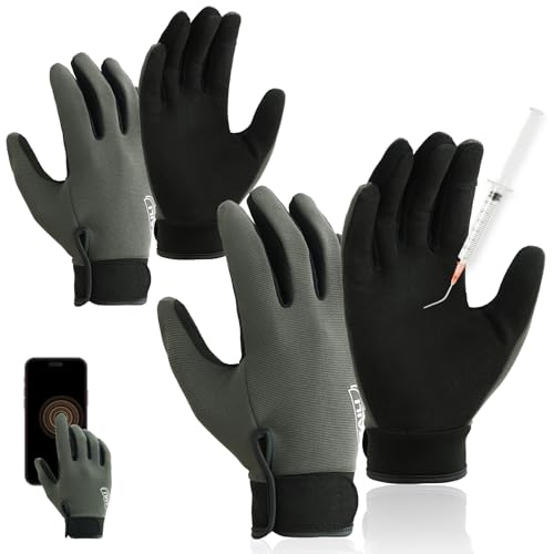 TAILI 2 Pairs Level 2 Needlestick, Level 5 Puncture Resistant Work Gloves, Feather-Light Comfort, Grip Enhanced Cut Resistant Gloves for Gardening, Carving, Fishing, Touchscreen & Breathable, S - size: Small, style: 2 Pairs