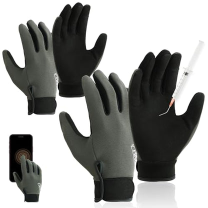 TAILI 2 Pairs Level 2 Needlestick, Level 5 Puncture Resistant Work Gloves, Feather-Light Comfort, Grip Enhanced Cut Resistant Gloves for Gardening, Carving, Fishing, Touchscreen & Breathable, L - size: Large, style: 2 Pairs
