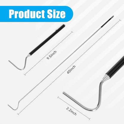 AQUANEAT Reptile Snake Hook, 40inch Extendable Stainless Steel Snake Stick with Non-Slip Handle - size: 40inch