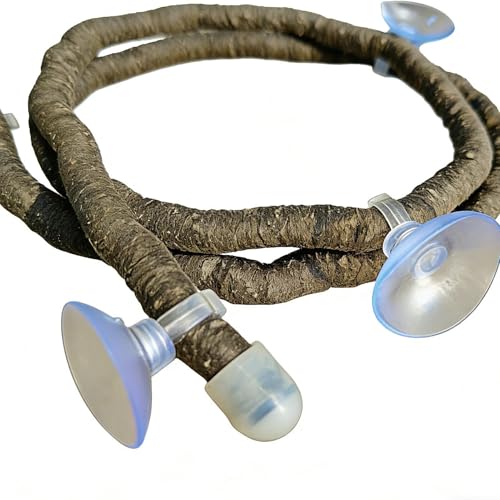 Artificial Reptile Climbing Vine, Bendable Jungle Branch Decor, Terrarium Habitat Accessories, Secure Suction Cup Vines, Tank Greenery for Reptiles - size: Brown