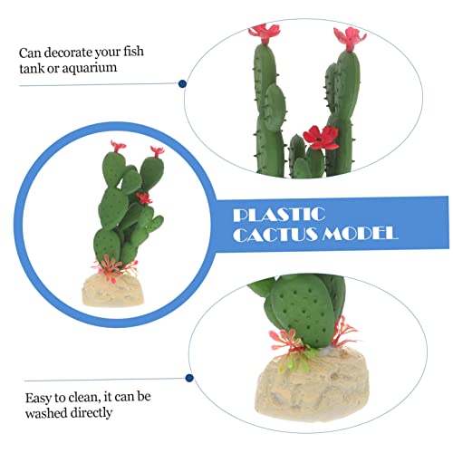 Artificial Plastic Cactus Aquarium Decoration Fish Tank Landscape Plant Vivid Simulated Succulent Ornament for Reptile Terrarium Home Decor