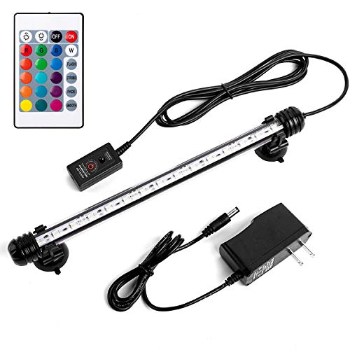 11" Color Changing LED Fish Tank Aquarium Submersible Light with Remote/Colored Aquarium LED Tank Lights Fixture for Underwater Decorations, Plant Grow, Saltwater Freshwater Fish, KR5011