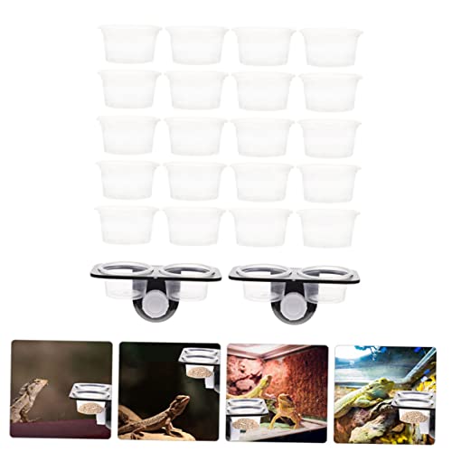 Abaodam Reptile Feeding Ledge for Gecko Snake Bearded Dragon Reptile Water Feeder and Tank Supplies