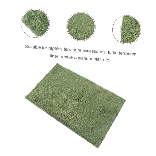Totority 2pcs Reptile Habitat Cushion Moss Carpet Mat Simulation Substrate Liner Washable Reusable for Lizard Tortoise Frog Terrarium Bedding