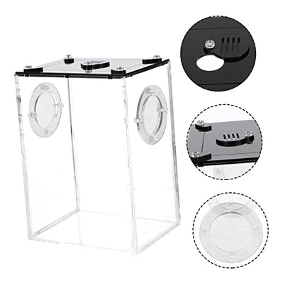 ibasenice Transparent Acrylic Reptile Box for Household Lizard and Small Animal Breeding Tank Viewing Cage Suitable for Spiders Lizards Frogs Corn Snakes and Small Reptiles